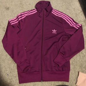 Women's Adidas maroon track jacket. Size Large.